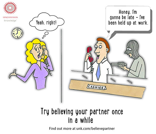 Trust Your Partner Cartoon